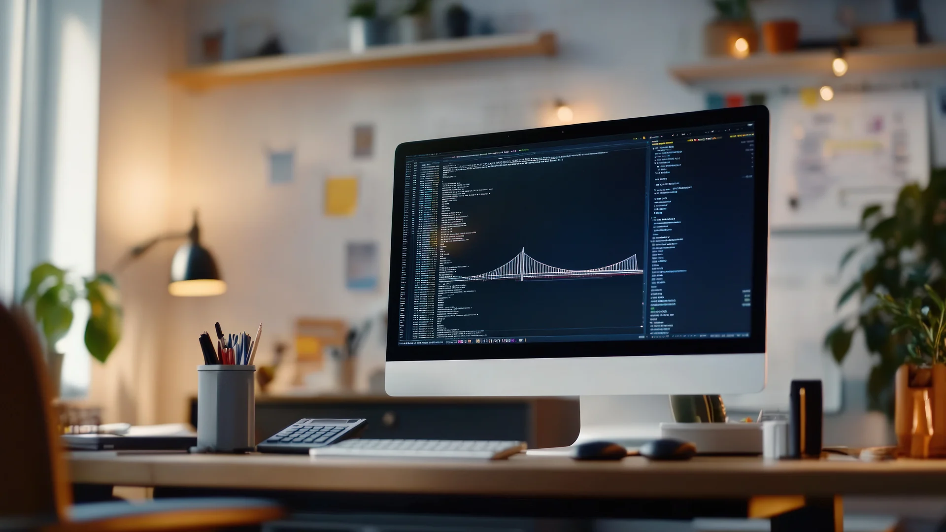 Computer displaying code in a workspace