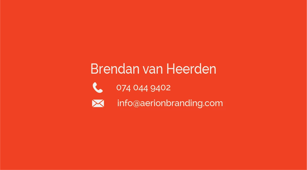 Aerion business card contact side