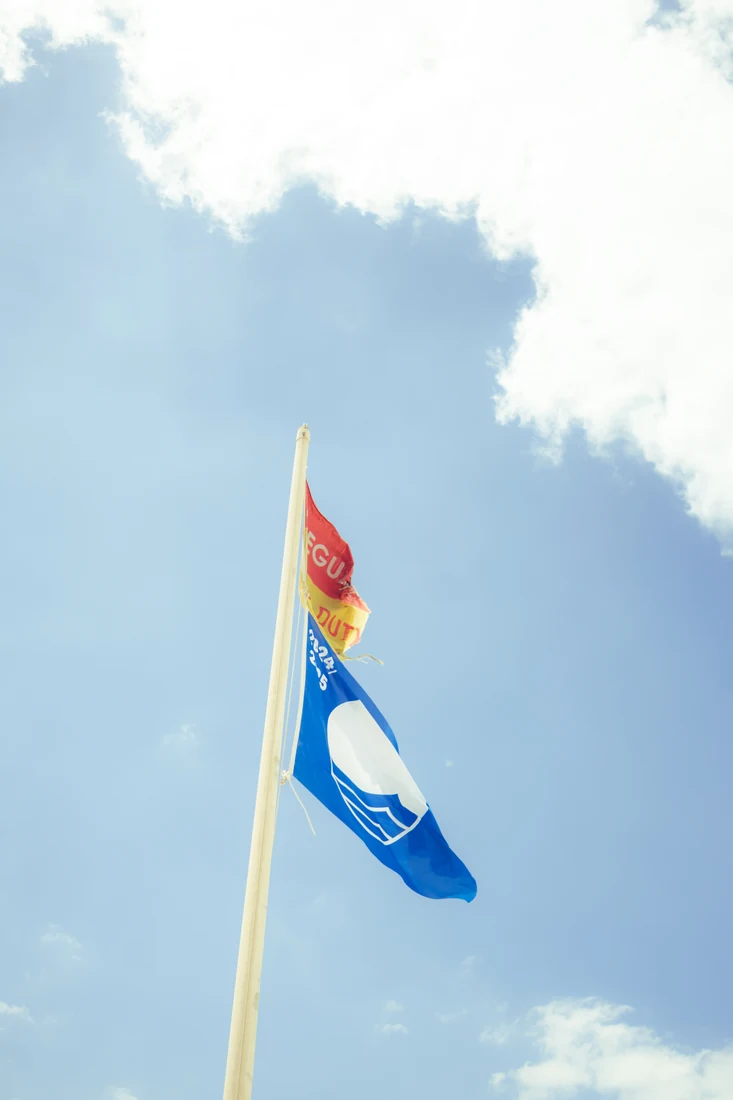 Flag against a blue sky