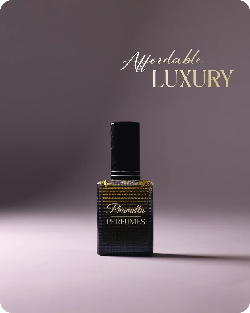 Phamello Perfumes Affordable Luxury purple campaign design