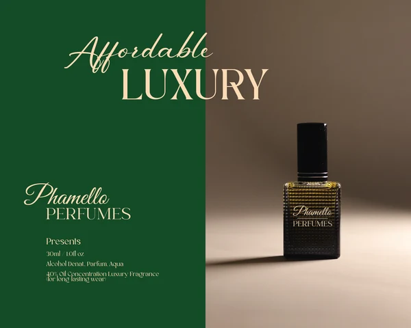Phamello Perfumes Affordable Luxury green campaign design