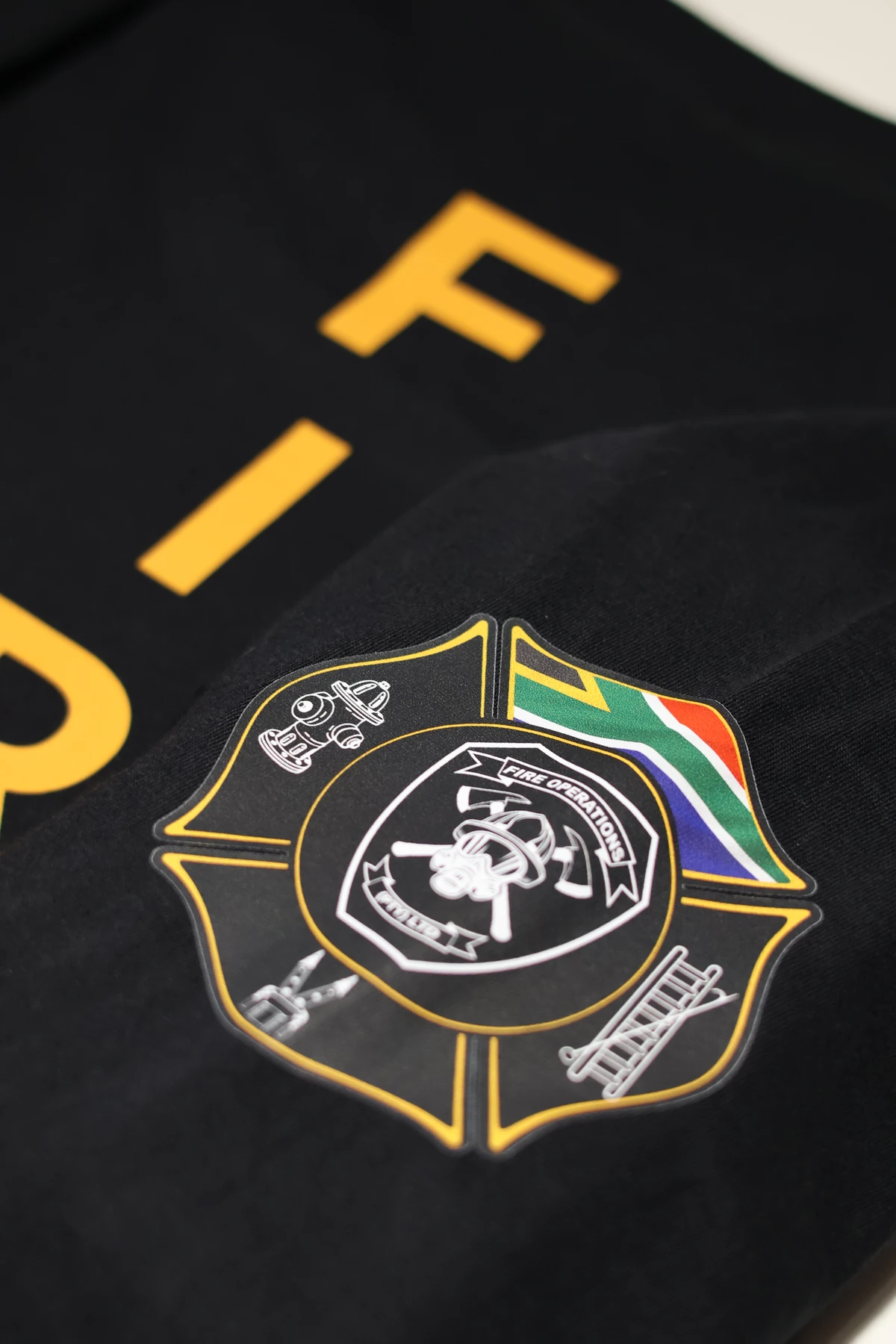 Fire Operations branded apparel detail